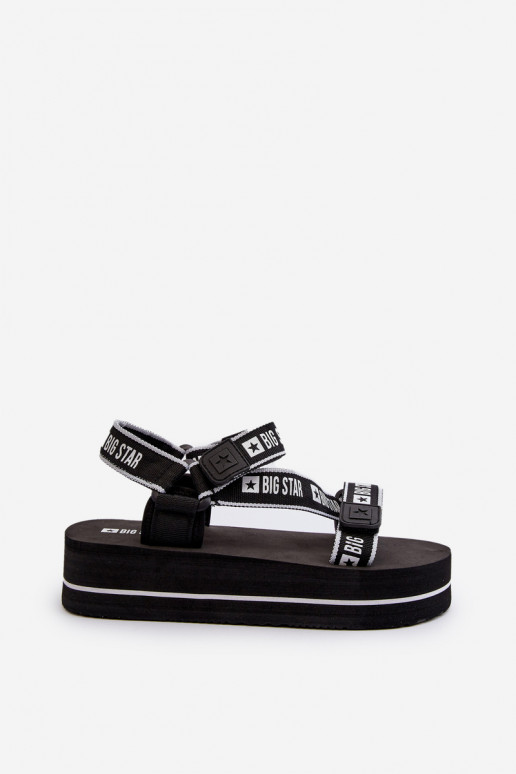 Sandálias femininas com plataforma Big Star NN274A525 preta