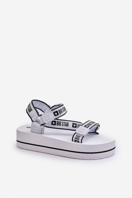 Sandálias femininas com plataforma Big Star NN274A526 cor branca