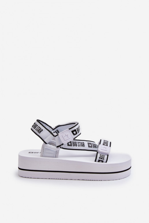 Sandálias femininas com plataforma Big Star NN274A526 cor branca