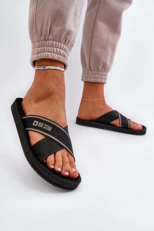 Chinelos femininos Big Star NN274A059 cor preta Chinelos femininos Big Star NN274A059 cor preta