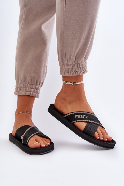 Chinelos femininos Big Star NN274A059 cor preta Chinelos femininos Big Star NN274A059 cor preta
