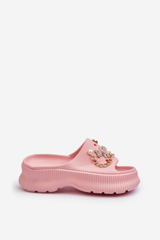 Chinelos leves com lindos detalhes em Afariana rosa Chinelos leves com lindos detalhes em Afariana rosa