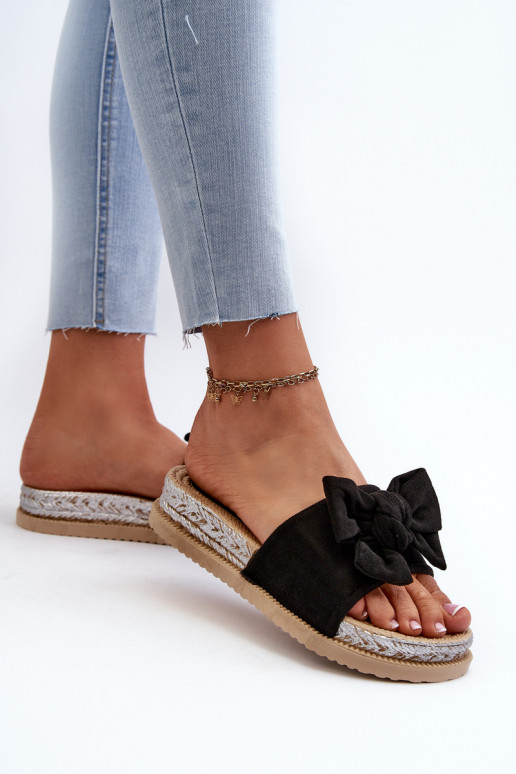Chinelos plataforma Aflia com fitas na cor preta Chinelos plataforma Aflia com fitas na cor preta