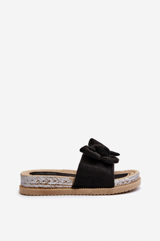 Chinelos plataforma Aflia com fitas na cor preta Chinelos plataforma Aflia com fitas na cor preta