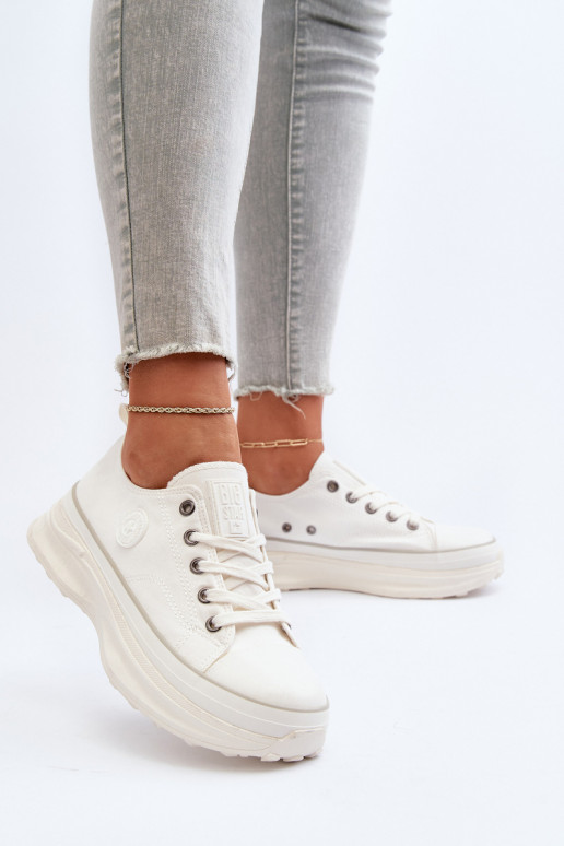 Sapatos femininos com sola maciça da moda Big Star NN274126 cor branca