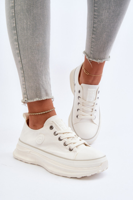 Sapatos femininos com sola maciça da moda Big Star NN274126 cor branca