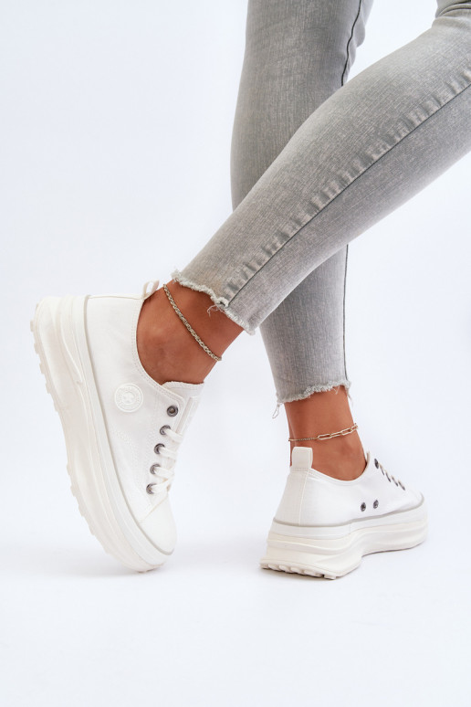 Sapatos femininos com sola maciça da moda Big Star NN274126 cor branca