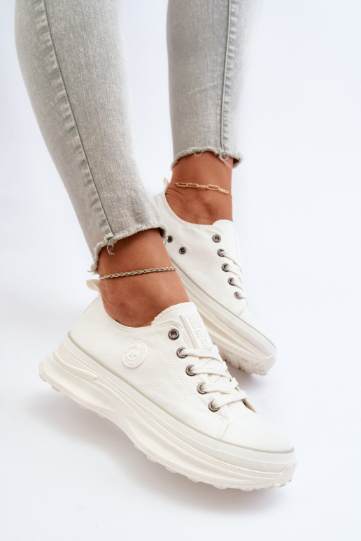 Sapatos femininos com sola maciça da moda Big Star NN274126 cor branca