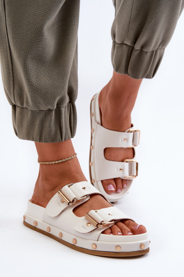 Chinelos femininos com plataforma Big Star NN274081 branco