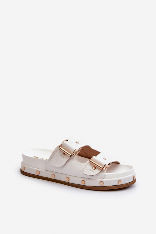 Chinelos femininos com plataforma Big Star NN274081 branco
