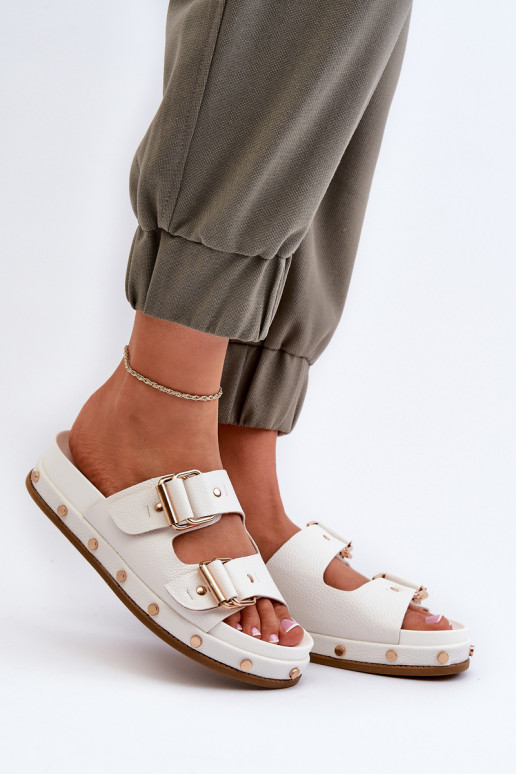 Chinelos femininos com plataforma Big Star NN274081 branco