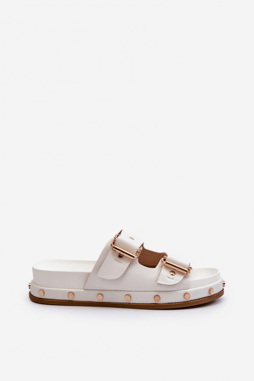 Chinelos femininos com plataforma Big Star NN274081 branco