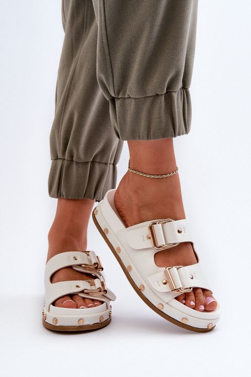 Chinelos femininos com plataforma Big Star NN274081 branco