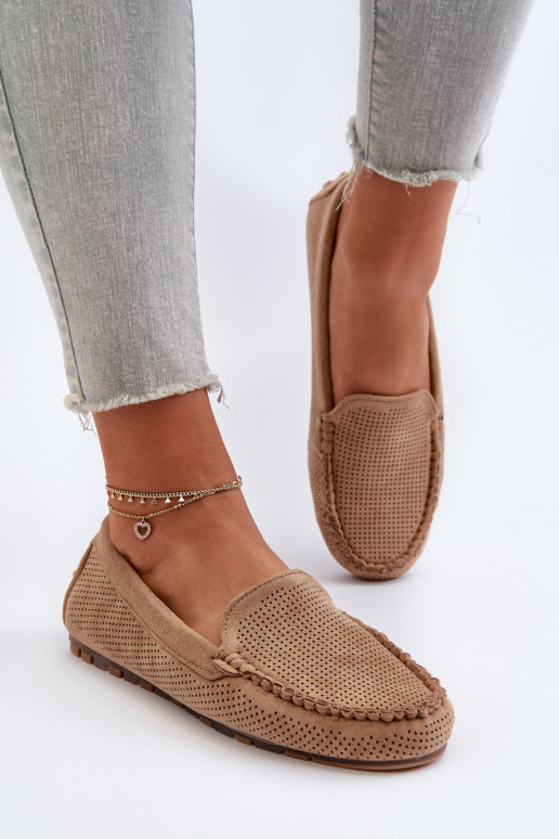 Mocassins elegantes de camurça bege Ranica