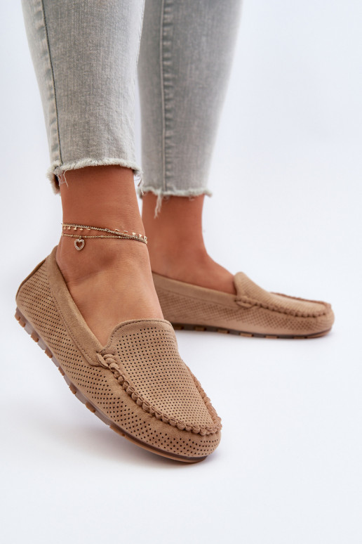 Mocassins elegantes de camurça bege Ranica