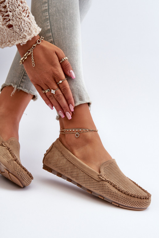 Mocassins elegantes de camurça bege Ranica