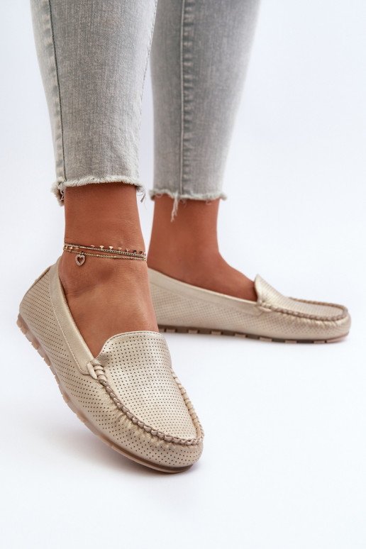 Mocassins cor ouro Ranica