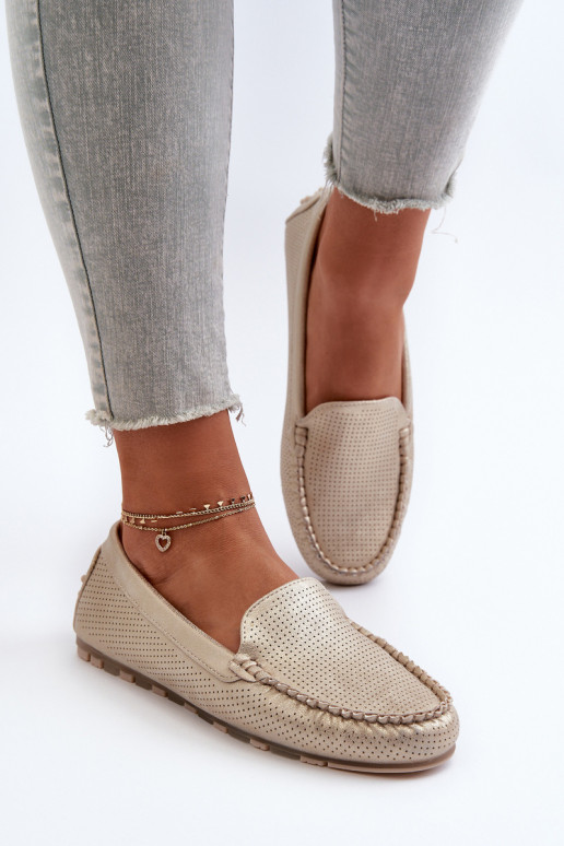 Mocassins cor ouro Ranica