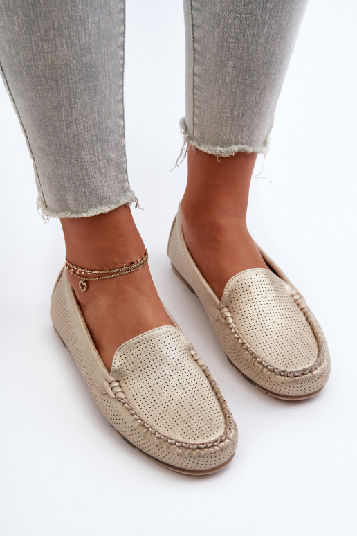 Mocassins cor ouro Ranica