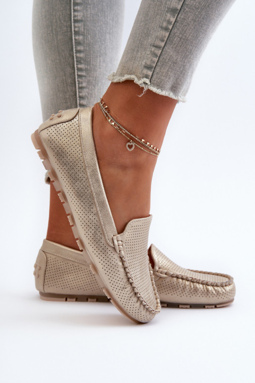 Mocassins cor ouro Ranica