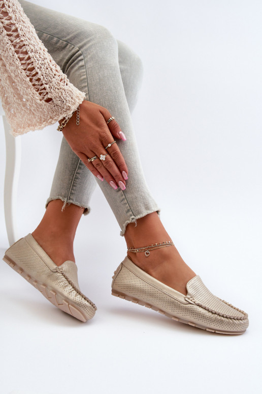 Mocassins cor ouro Ranica
