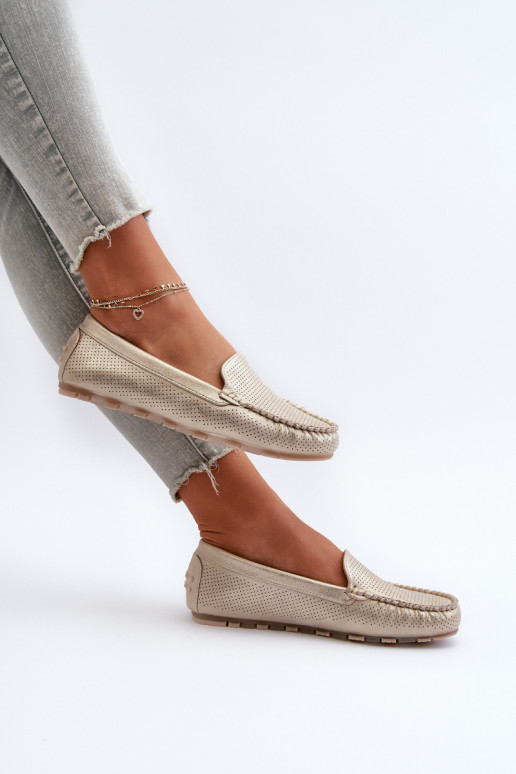 Mocassins cor ouro Ranica