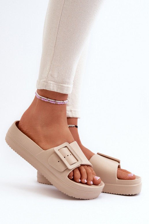 Big Star NN274A666 sandálias plataforma leve com fivelas bege