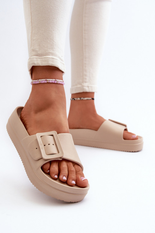 Big Star NN274A666 sandálias plataforma leve com fivelas bege