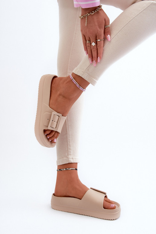 Big Star NN274A666 sandálias plataforma leve com fivelas bege