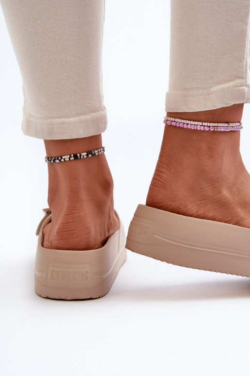 Big Star NN274A666 sandálias plataforma leve com fivelas bege