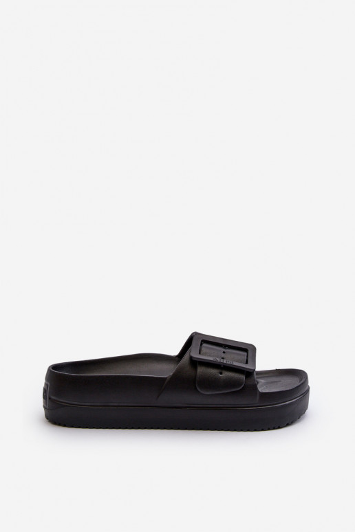 Chinelos leves com plataforma de fivela Big Star NN274A662 preto