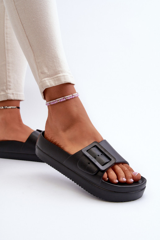 Chinelos leves com plataforma de fivela Big Star NN274A662 preto