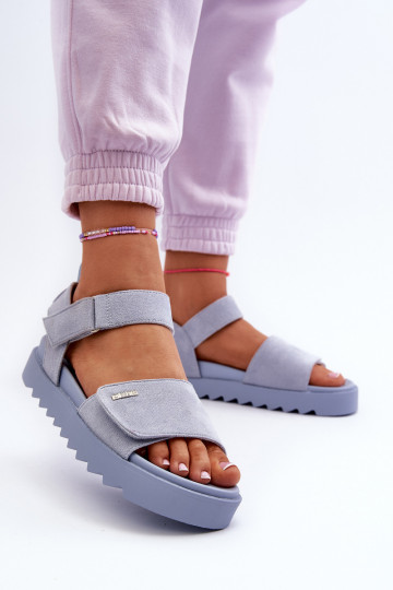 Sandálias de camurça com plataforma Big Star NN274706 azul