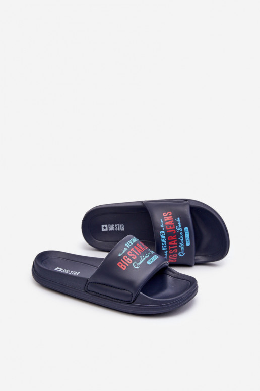 Chinelos leves Chinelos infantis Big Star NN374516 azul escuro Chinelos leves Chinelos infantis Big Star NN374516 azul escuro