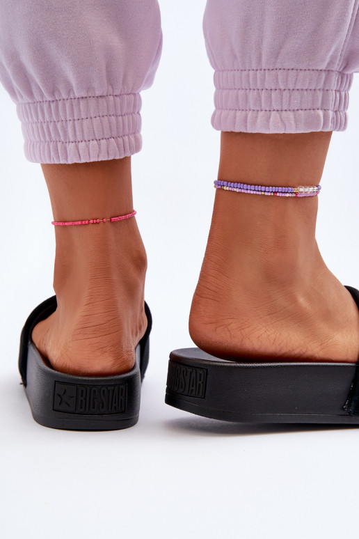 Chinelos com plataforma em camurça Big Star NN274A670 cor preta