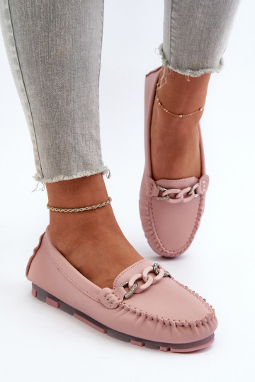 mocassins femininos com enfeites cor rosa S.Barski LR339