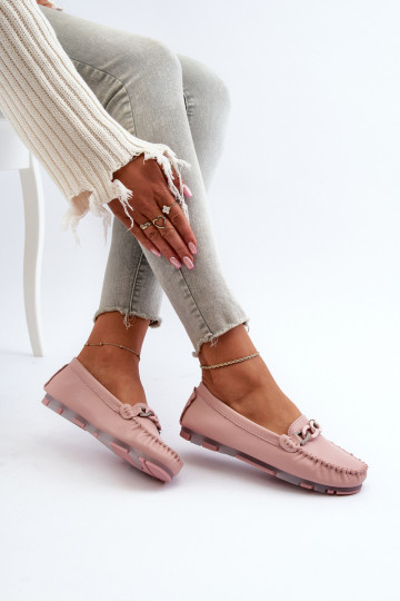 mocassins femininos com enfeites cor rosa S.Barski LR339 2