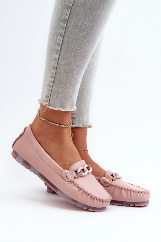 mocassins femininos com enfeites cor rosa S.Barski LR339