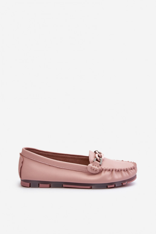 mocassins femininos com enfeites cor rosa S.Barski LR339