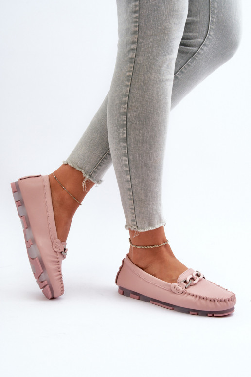 mocassins femininos com enfeites cor rosa S.Barski LR339