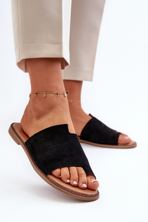 chinelos de camurça cor preta Amite chinelos de camurça cor preta Amite