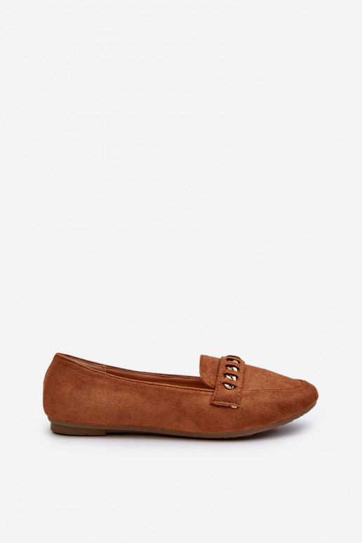 Mocassins brilhantes com correntes em Aredilla marrom