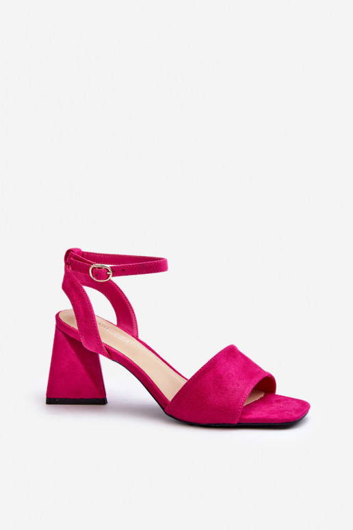 Sandálias femininas de salto alto em Eco Suede Fuchsia Upttima