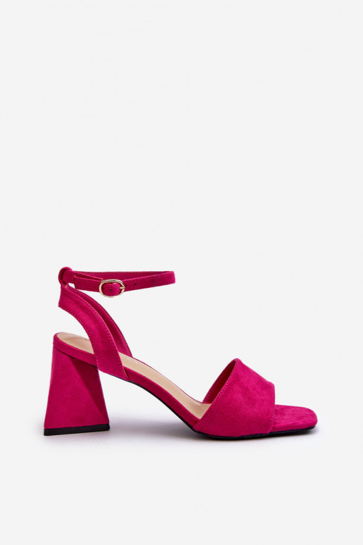 Sandálias femininas de salto alto em Eco Suede Fuchsia Upttima