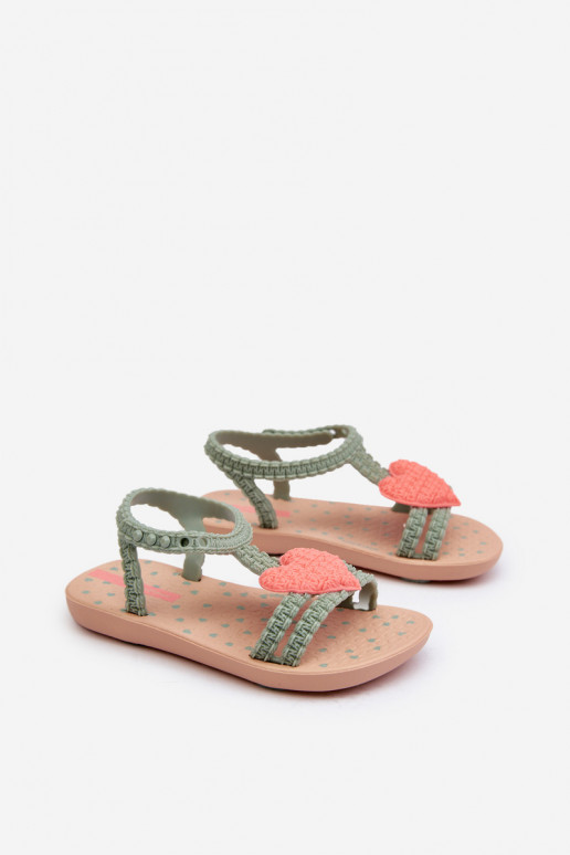 sandálias infantis com corações 81997 Ipanema My First Baby cor verde sandálias infantis com corações 81997 Ipanema My First Baby cor verde