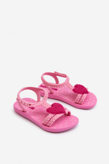 sandálias infantis com corações 81997 Ipanema Meu Primeiro Bebê rosa 2