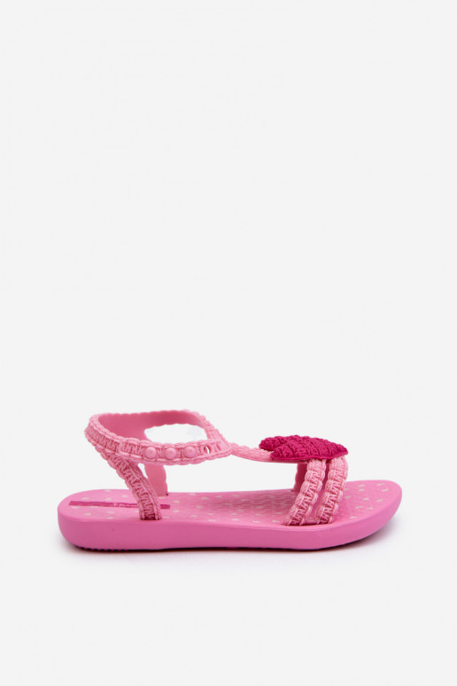 sandálias infantis com corações 81997 Ipanema Meu Primeiro Bebê rosa
