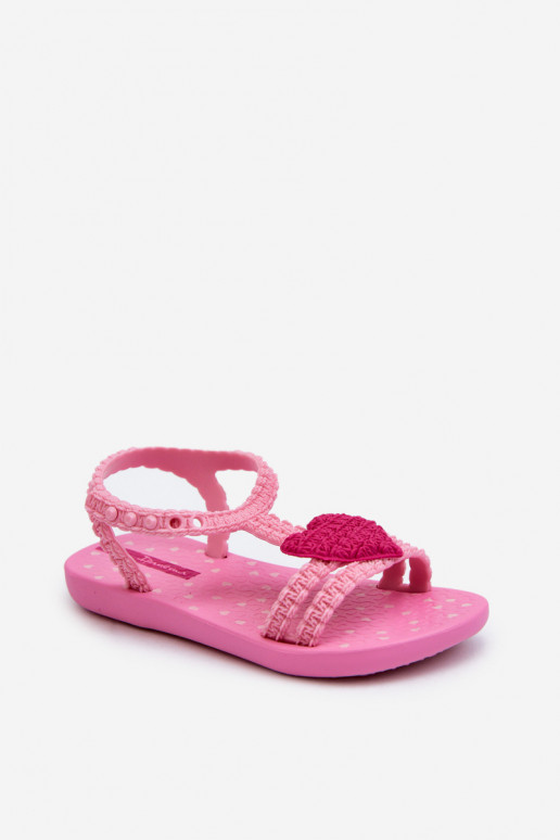 sandálias infantis com corações 81997 Ipanema Meu Primeiro Bebê rosa