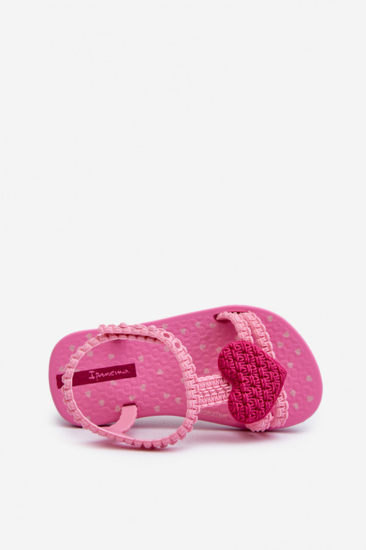sandálias infantis com corações 81997 Ipanema Meu Primeiro Bebê rosa