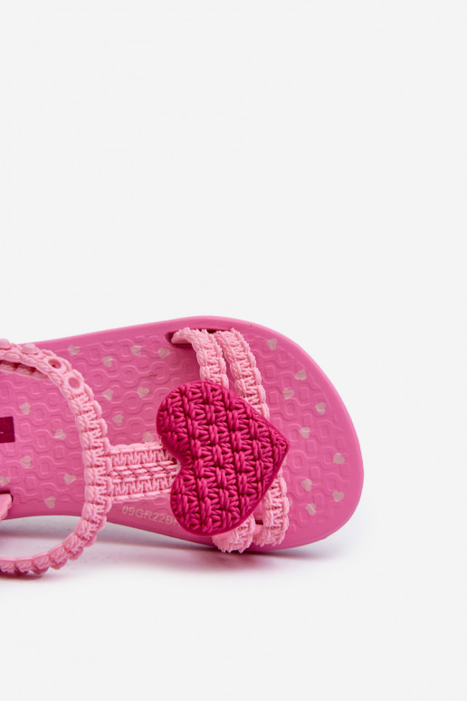 sandálias infantis com corações 81997 Ipanema Meu Primeiro Bebê rosa